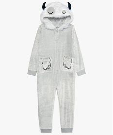 GEMO Combinaison pyjama garçon avec capuche animée Gris