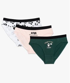 GEMO Culottes fille à motifs panda (lot de 3) Multicolore