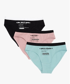 GEMO Culotte fille avec coton bio imprimé (lot de 3) Multicolore