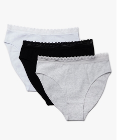 GEMO Culottes fille unies en coton bio stretch (lot de 3) Multicolore