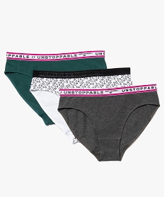 GEMO Culottes fille à ceinture imprimée et coton bio (lot de 3) Multicolore