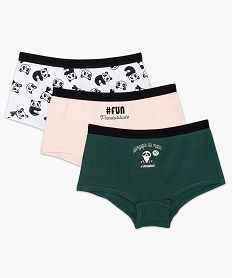 GEMO Boxer fille à motifs panda (lot de 3) Multicolore