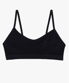 GEMO Brassière à fines bretelles en maille extensible fille noir standard