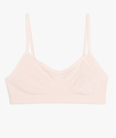 GEMO Brassière à fines bretelles en maille extensible fille Rose