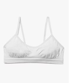 GEMO Brassière à fines bretelles en maille extensible fille Gris