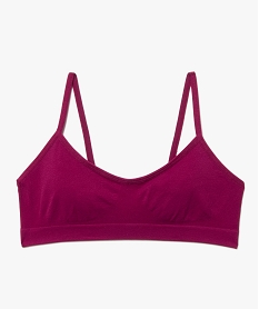 GEMO Brassière à fines bretelles en maille extensible fille Rose