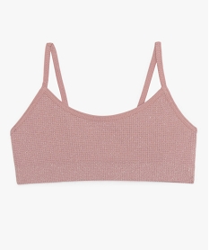 GEMO Brassière fille à fines bretelles en microfibre pailletée Rose