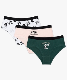 GEMO Shorty fille avec motifs pandas (lot de 3) Multicolore