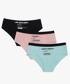 GEMO Shorty fille imprimé avec du coton bio (lot de 3) Multicolore