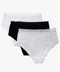 GEMO Shorties fille unis en coton bio stretch (lot de 3) Multicolore