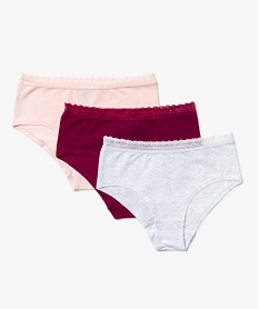 GEMO Shorties fille unis en coton bio stretch (lot de 3) Multicolore