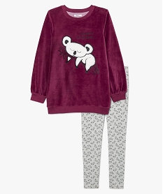 GEMO Pyjama fille bimatière imprimé Koala Rouge