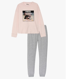 GEMO Pyjama fille en jersey de coton imprimé - Disney Rose