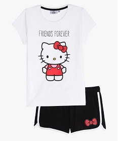 GEMO Pyjashort fille imprimé - Hello Kitty Blanc