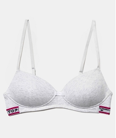 GEMO Soutien-gorge fille paddé avec coton biologique chiné Gris