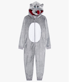GEMO Combinaison pyjama garçon en maille peluche gris standard