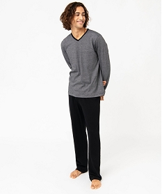 GEMO Pyjama bicolore à manches longues homme noir standard