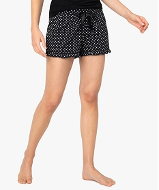 GEMO Short de pyjama femme imprimé à petits volants dans le bas imprime pois
