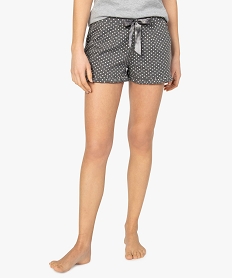 GEMO Short de pyjama femme imprimé à petits volants dans le bas à pois Imprimé