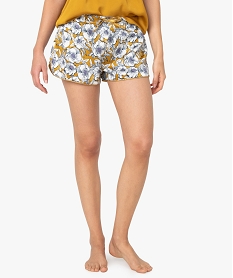 GEMO Short de pyjama femme en matière satinée imprimée Imprimé