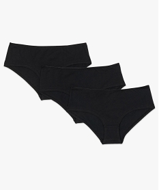 GEMO Shorties femme unis 100% coton biologique (lot de 3) noir standard