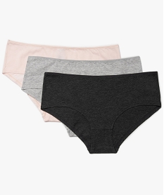 GEMO Shorties femme unis 100% coton biologique (lot de 3) Multicolore