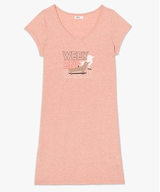 chemise de nuit imprimee a manches courtes femme chinee avec inscription fantaisie rose nuisettes chemises de nuitB115901_4