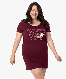 GEMO Chemise de nuit à manches courtes avec motifs femme grande taille Rouge