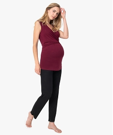 GEMO Pyjama de grossesse et dallaitement taille haute et cache-cœur violet vif