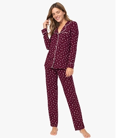 GEMO Pyjama deux pièces femme : chemise et pantalon Imprimé