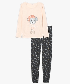 pyjama femme mixmatch motif chien roseB117501_4