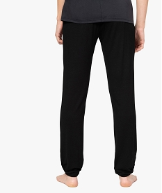 pantalon de pyjama femme en maille fine avec bas resserre noirB118501_3