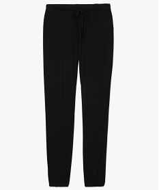 pantalon de pyjama femme en maille fine avec bas resserre noirB118501_4