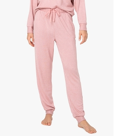 pantalon de pyjama en maille fine femme rose bas de pyjamaB119201_1