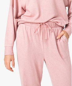 pantalon de pyjama en maille fine femme rose bas de pyjamaB119201_2