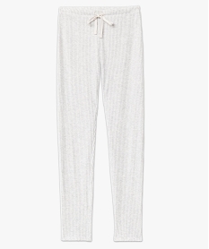 pantalon de pyjama femme en maille cotelee gris bas de pyjamaB119401_4