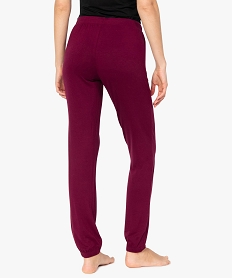 pantalon de pyjama femme en maille fine avec bas resserre violetB119601_3