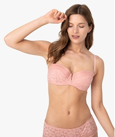 soutien-gorge femme forme balconnet bretelles multi-positions rose soutien-gorge bandeauB119801_1