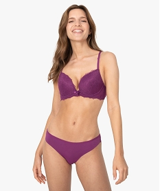 soutien-gorge femme forme push-up avec dos en dentelle violetB119901_3