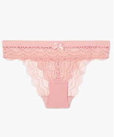 culotte femme en dentelle avec taille elastiquee en microfibre rose culottesB121901_4