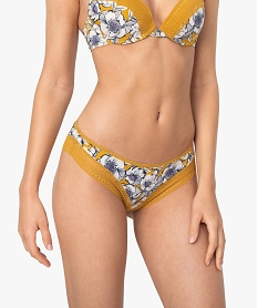 GEMO Culotte femme à motifs fleuris et dentelle Imprimé