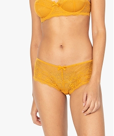 GEMO Shorty femme en dentelle et tulle (lot de 2) Jaune