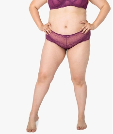 shortie femme grande taille en tulle et dentelle violetB123501_1