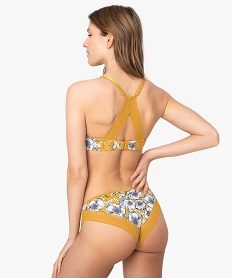 soutien-gorge femme a armatures a motifs fleuris et dos en dentelle imprimeB125001_3
