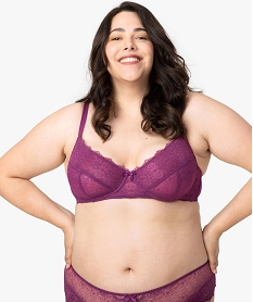 GEMO Soutien-gorge grande taille emboitant à armatures en dentelle Violet