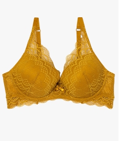 soutien-gorge forme foulard a armatures en dentelle avec coques fines jauneB126301_4
