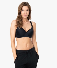 GEMO Soutien-gorge de sport avec dos croisé – Maintien fort Noir