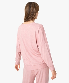 haut de pyjama a manches chauve-souris femme rose hauts de pyjamaB127501_3