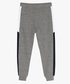 pantalon de jogging garcon avec bandes sur les cotes gris pantalonsB128601_2
