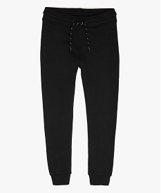 GEMO Pantalon de jogging garçon en molleton doux uni Noir